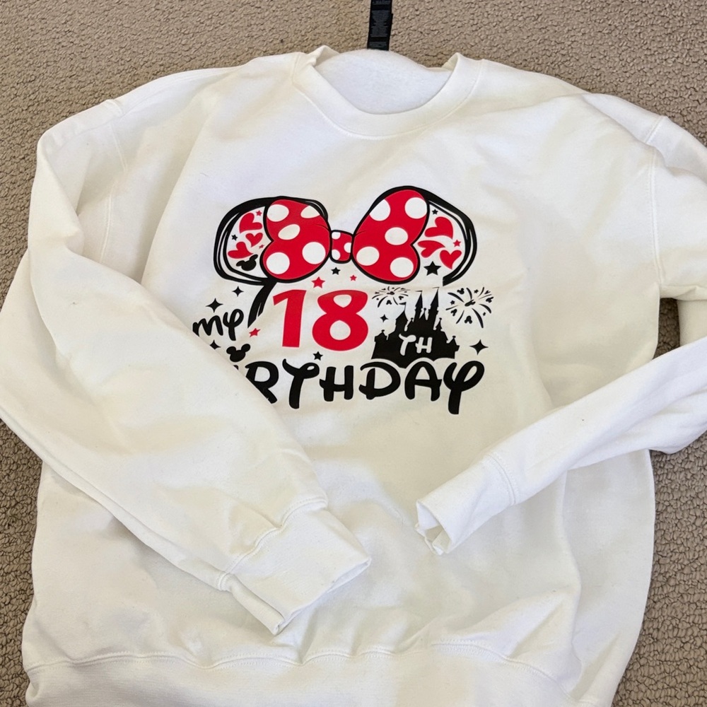 NWOT 18th birthday Disneyland sweatshirt size m